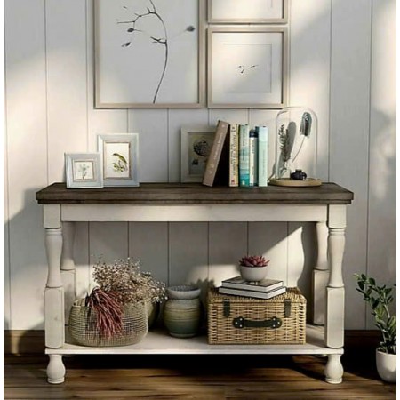 Calandra : Bàn Trang Trí, Bàn Console - Trắng + Xám 